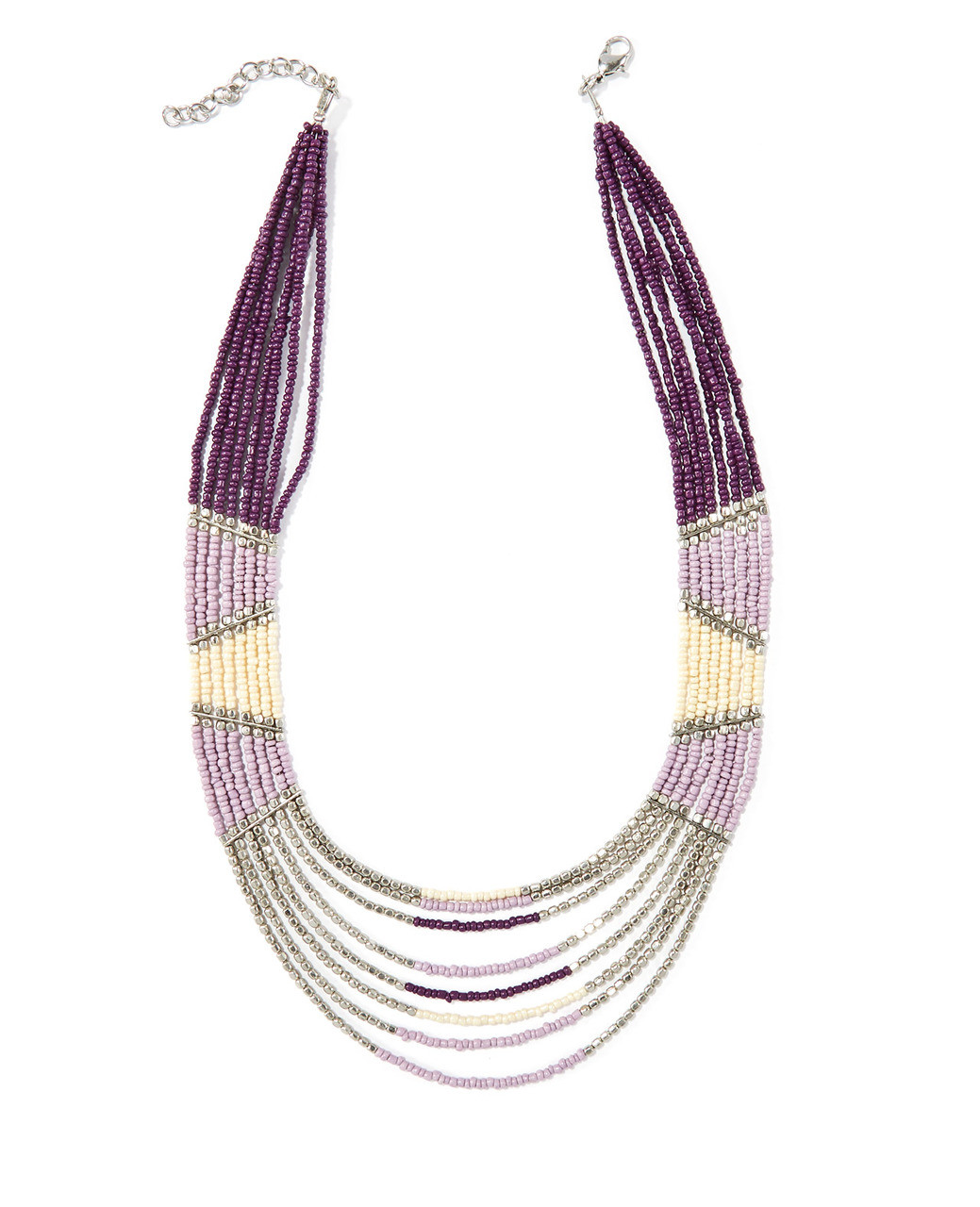 Women's purple beaded statement necklace