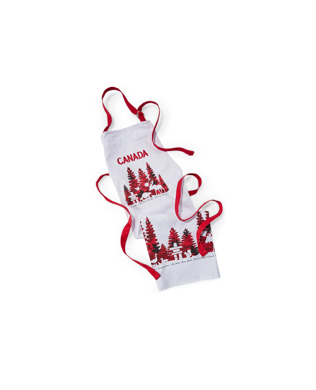 Kitchen apron with red and white Canadian design