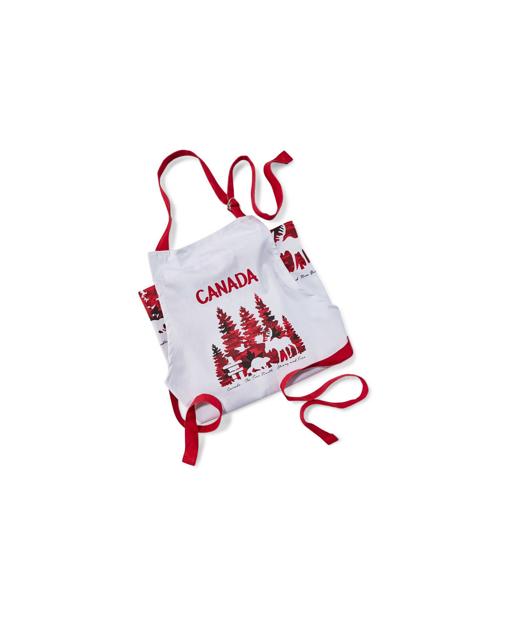 Kitchen apron with red and white Canadian design