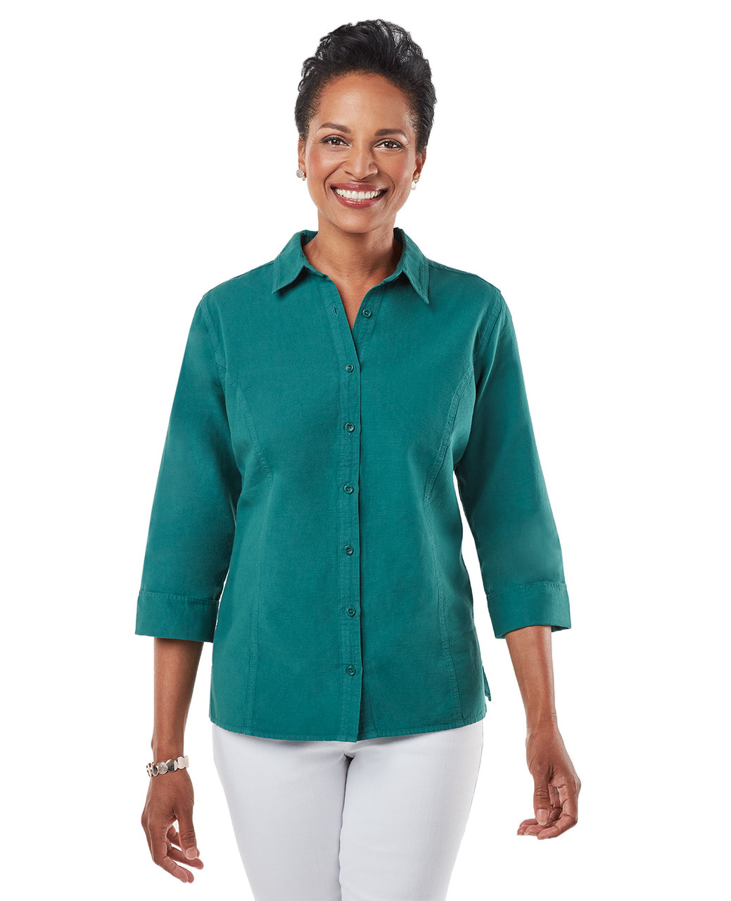 Everyday Garment Dyed Three Quarter Sleeve Shirt