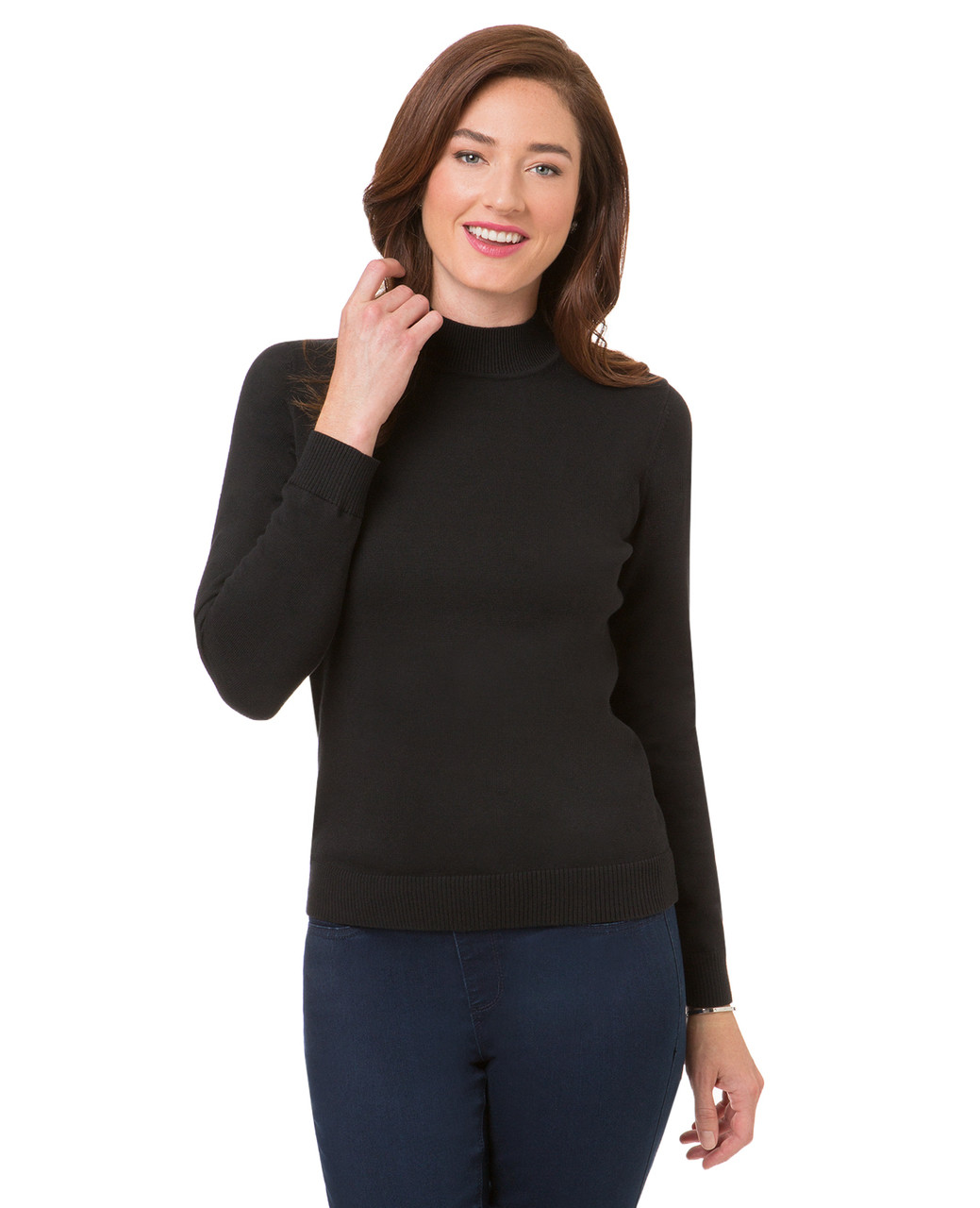 Women's cotton mock neck sweater