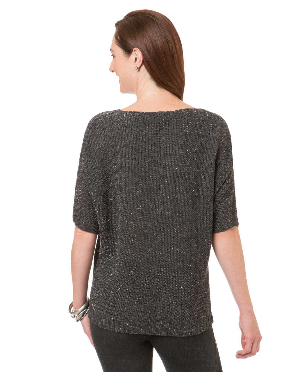 Women's charcoal dolman sleeve top