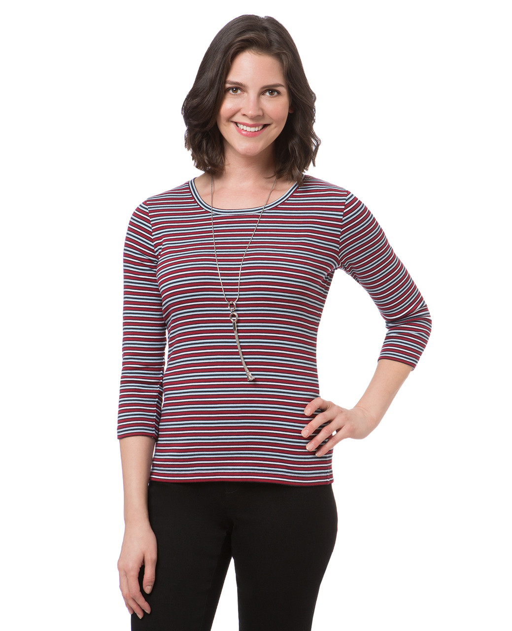 Women's everyday striped crew neck tee