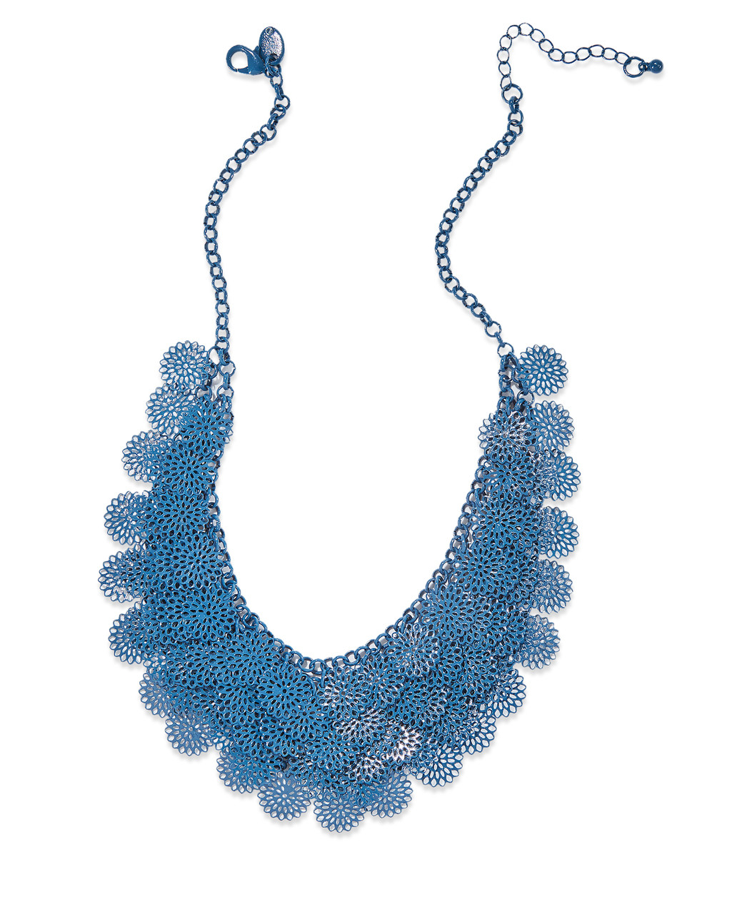 Women's mallard green floral layered statement necklace