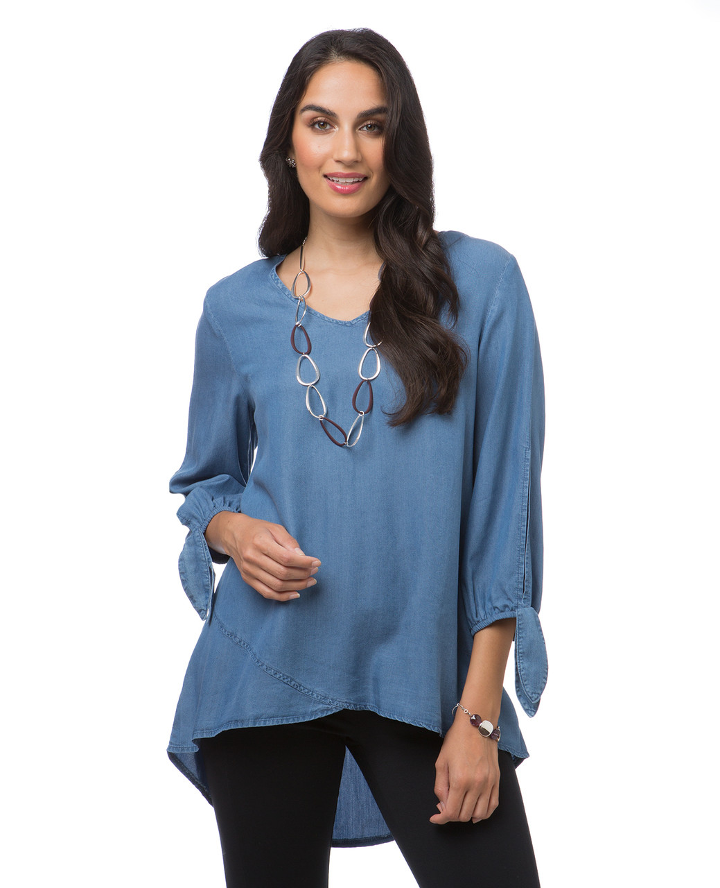 Women's black and white polka dot blouse