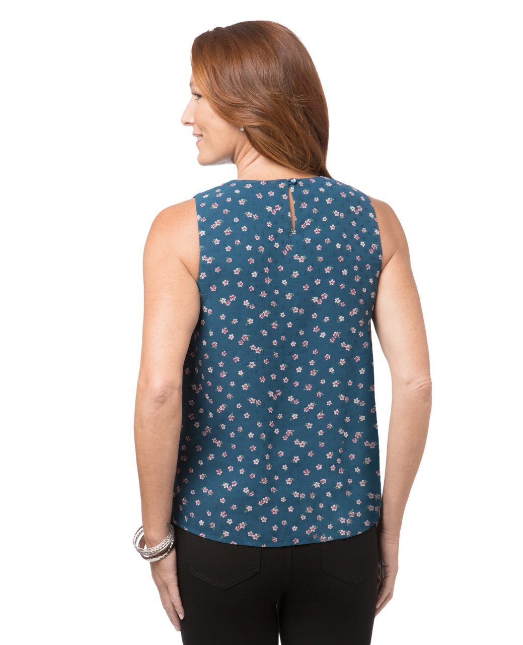 Women's floral sleeveless blouse