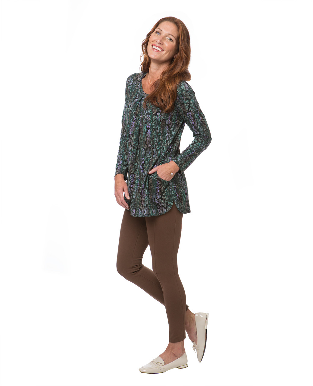 Women's boat neck tunic top