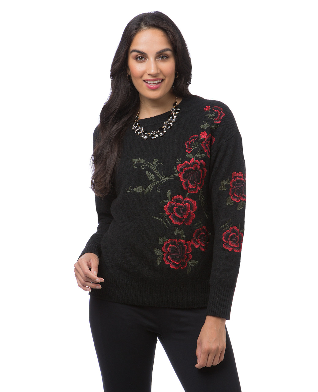 Women's floral print sweater