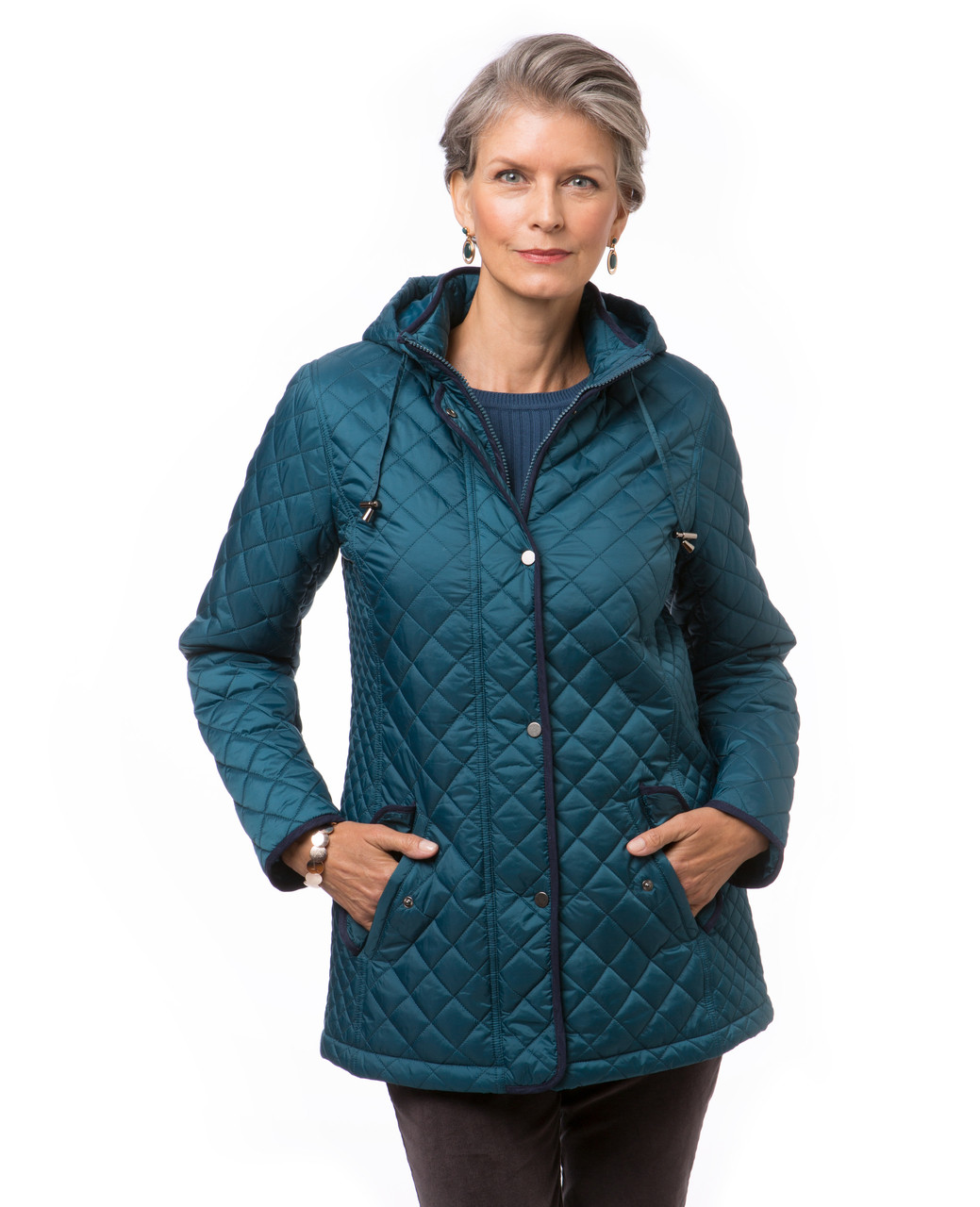 Women's blue quilted jacket