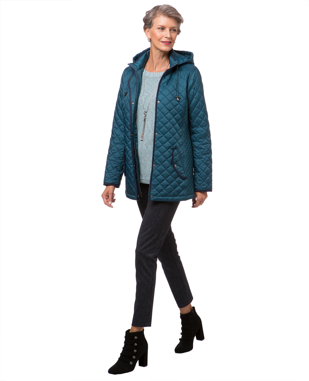 Women's blue quilted jacket