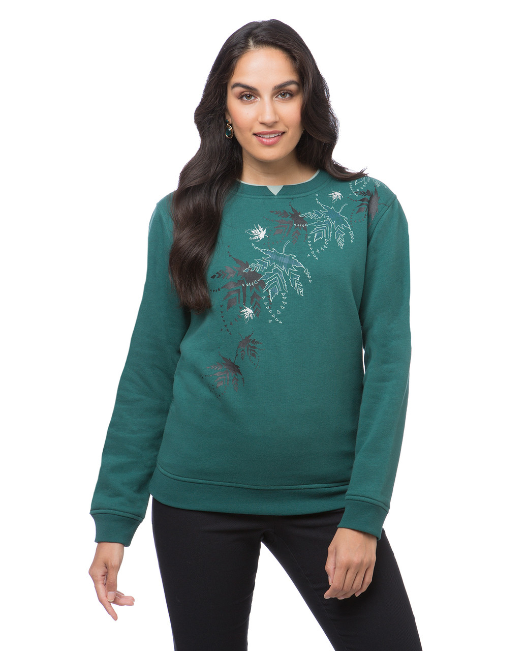 Women's two-tone paisley leaf sweatshirt