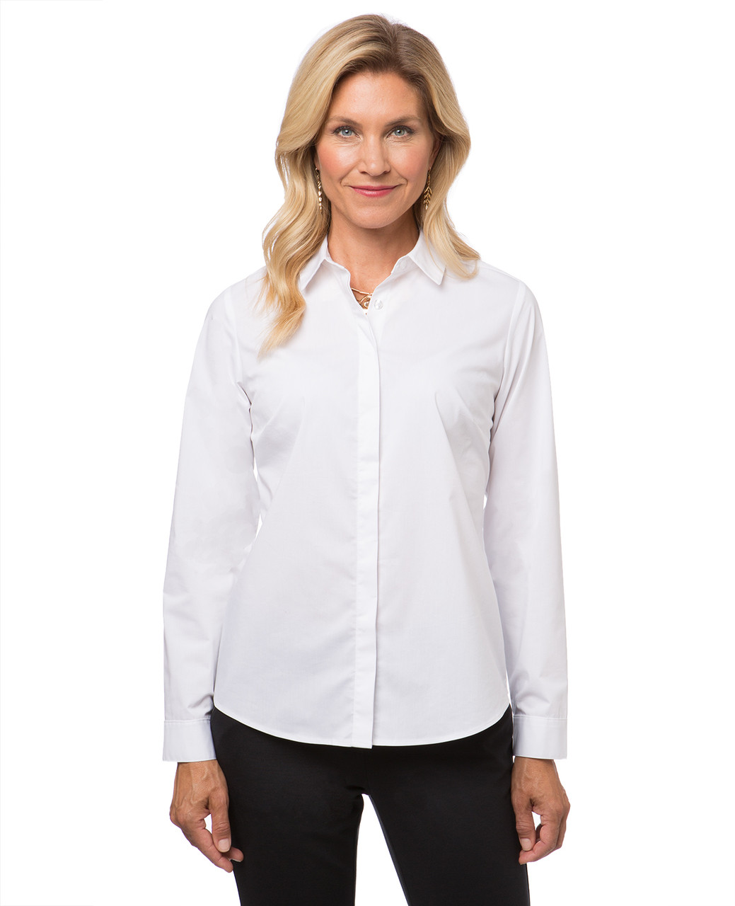 Women's classic white dress shirt