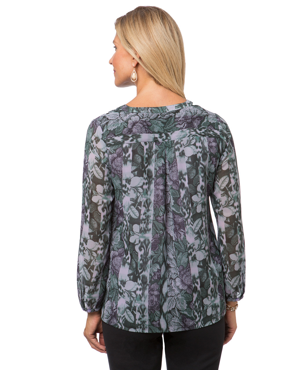 Women's petite floral V-neck tunic