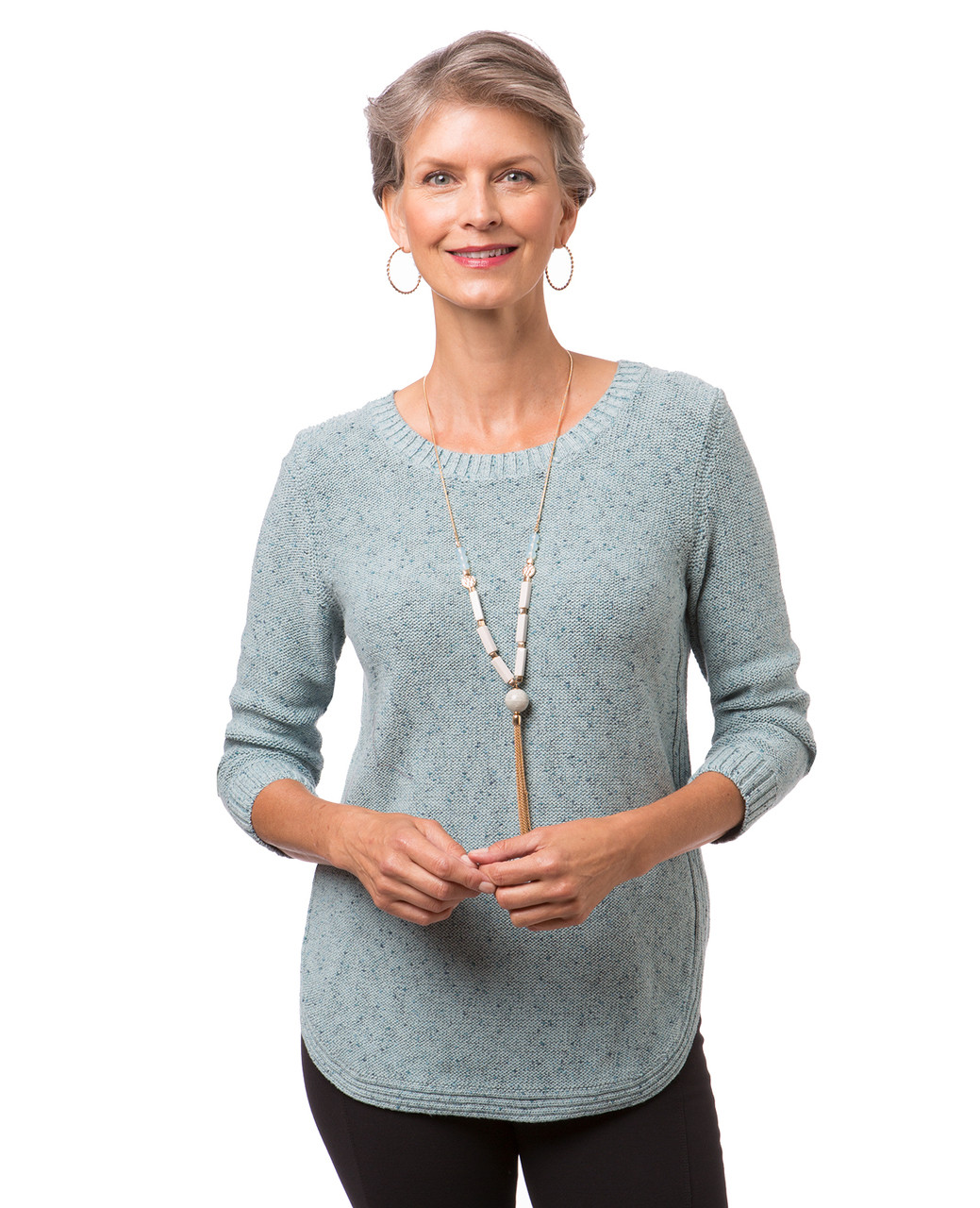 Women's three quarter sleeve pullover sweater