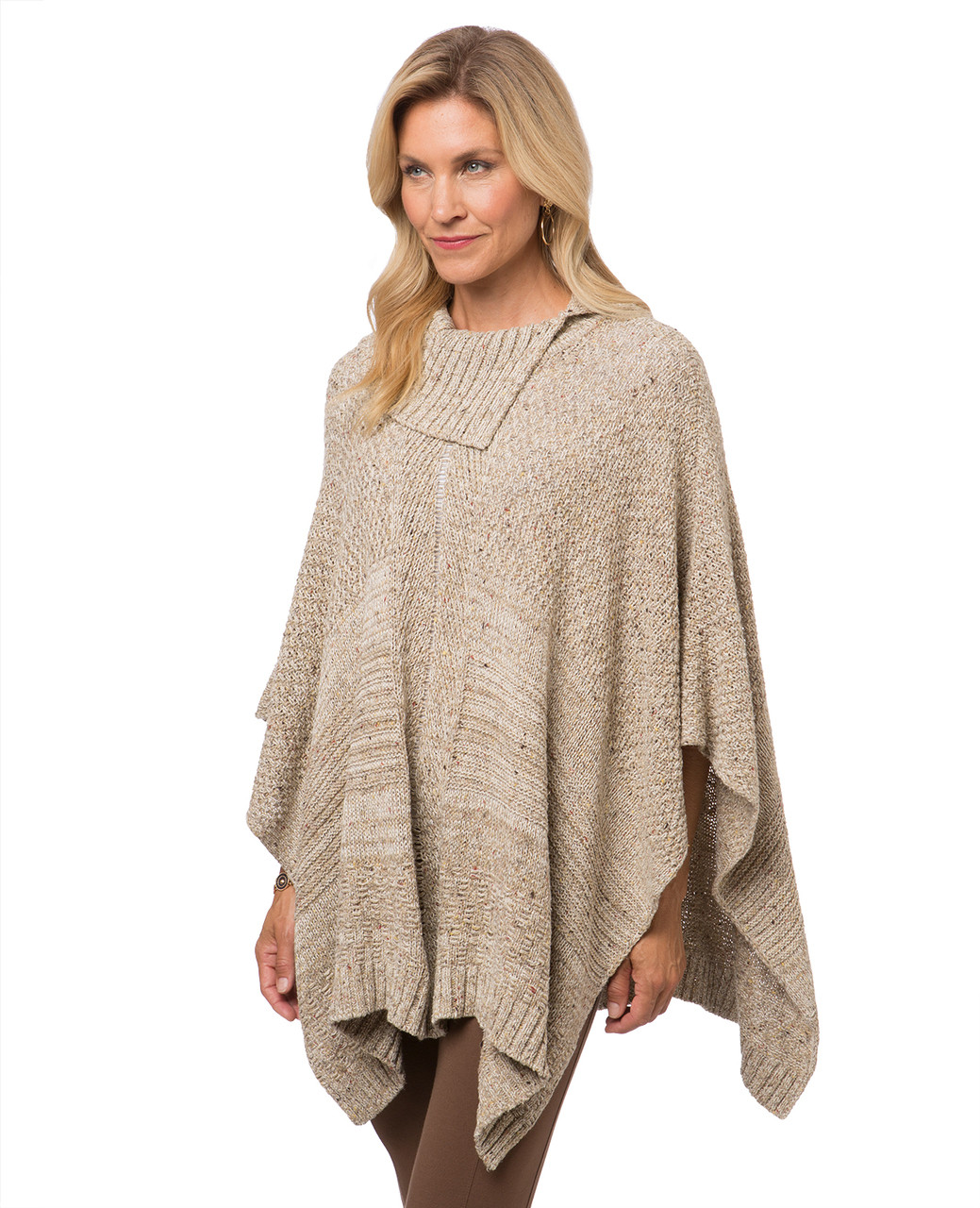 Women's split neck poncho
