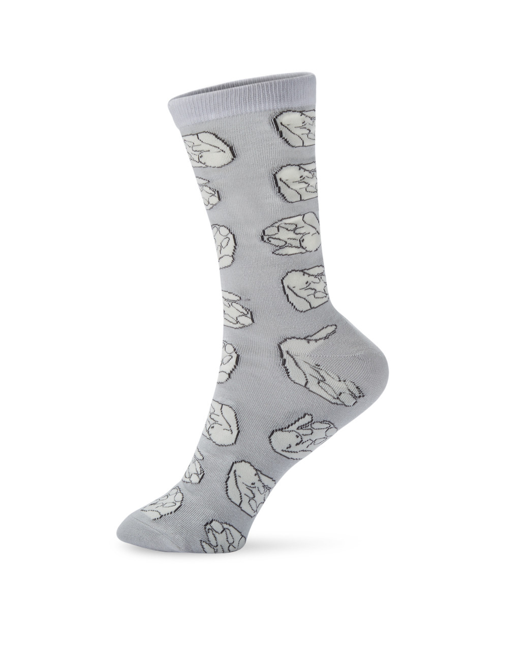 Women's bunny design light grey socks