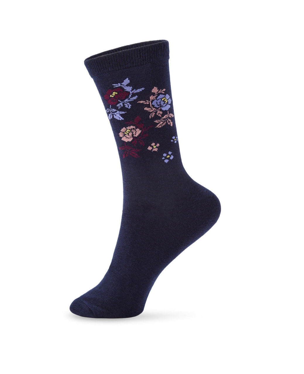 Women's navy floral socks