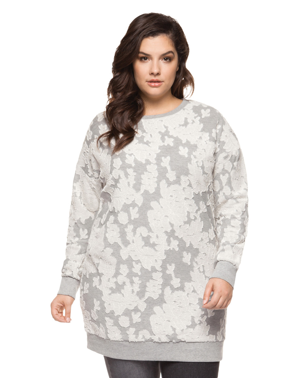 Women's plus size jacquard print knit top