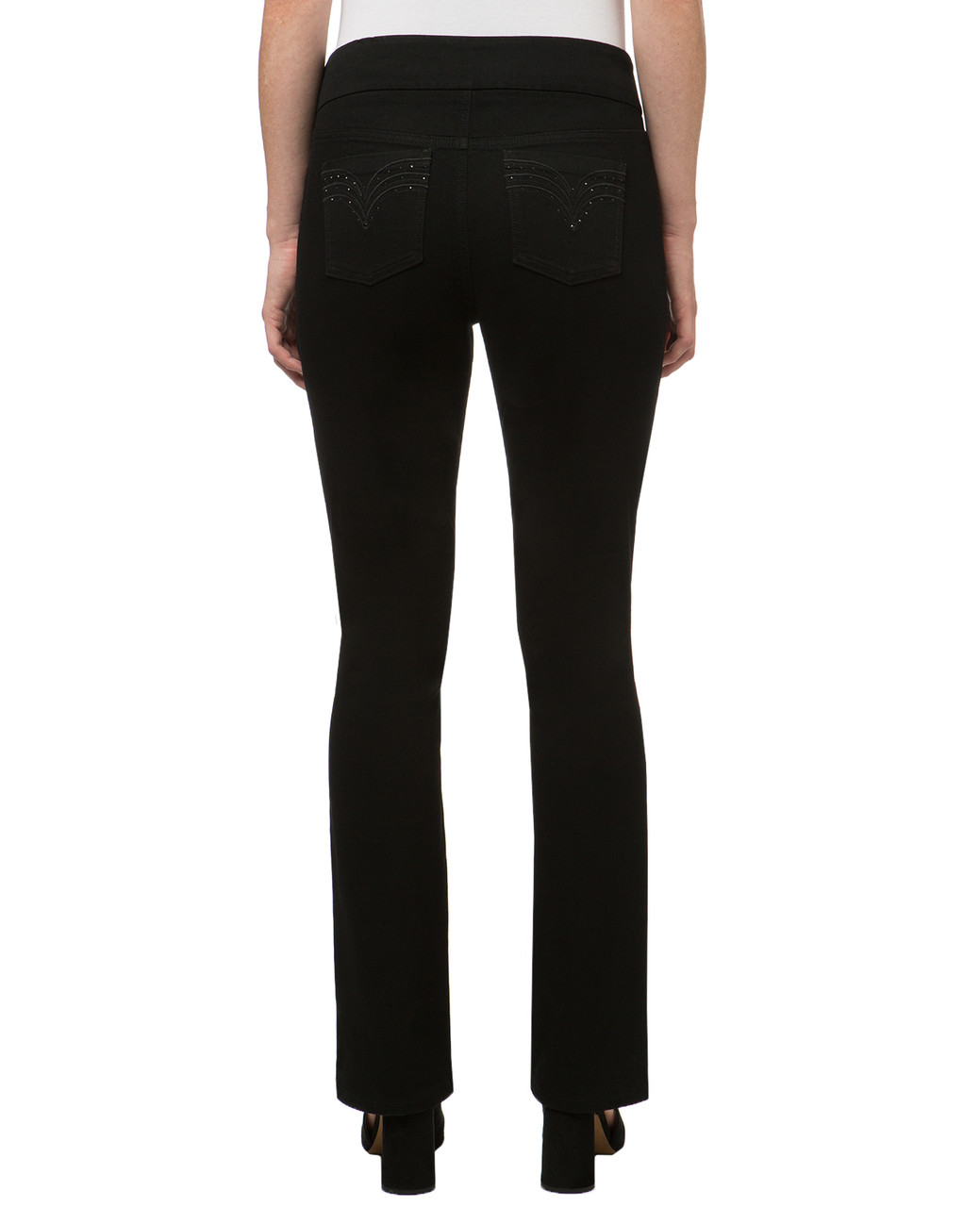 Women's embellished black comfort jeans