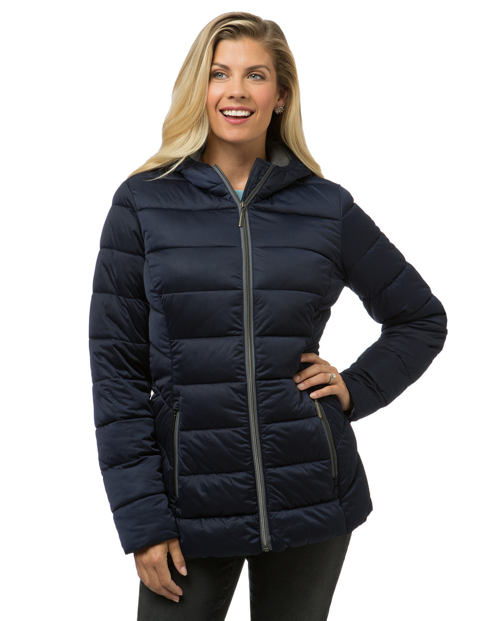 Women's blue winter puffer jacket