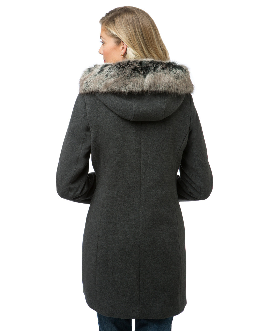 Women's long grey cloth coat