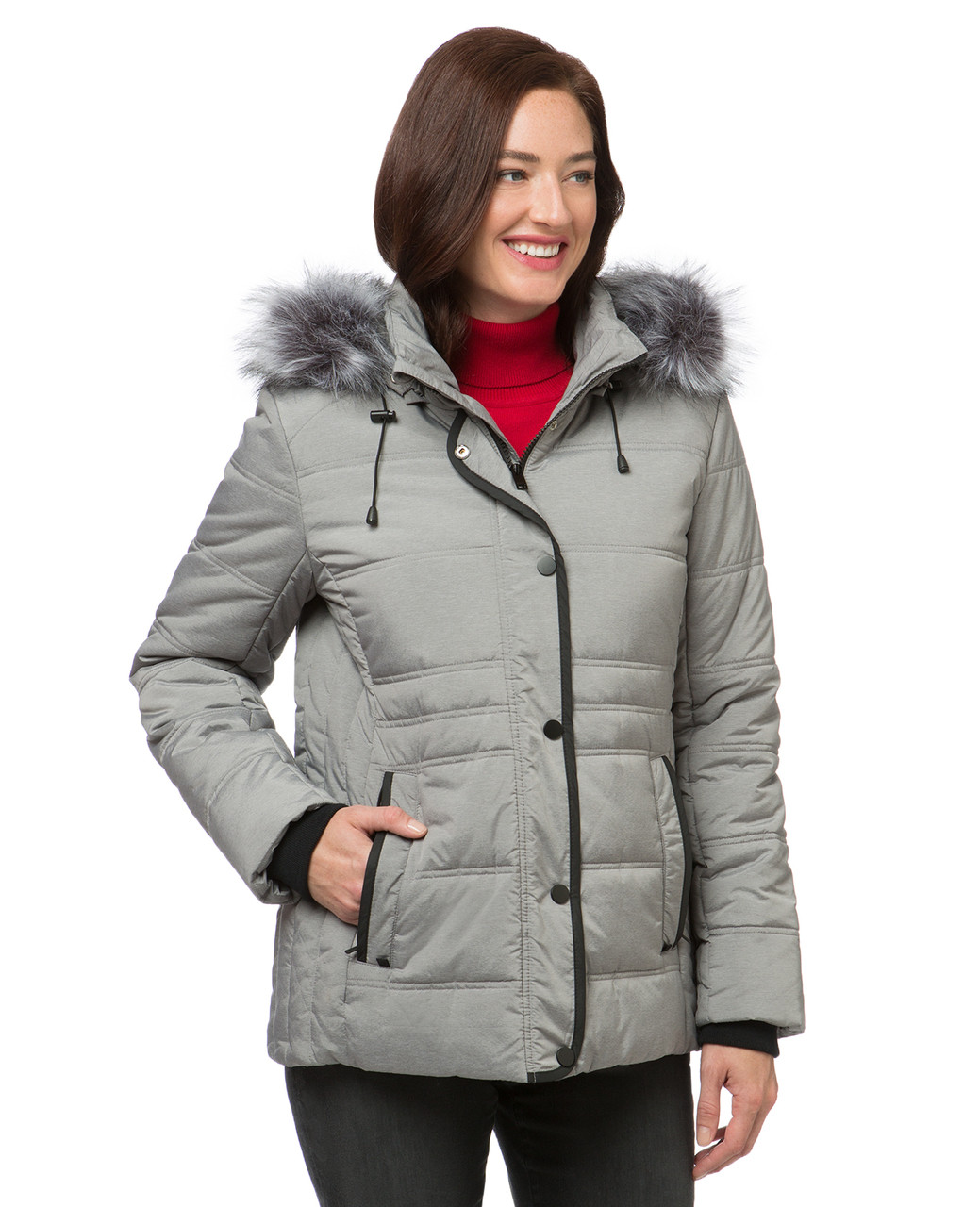 Women's silver quilted winter jacket