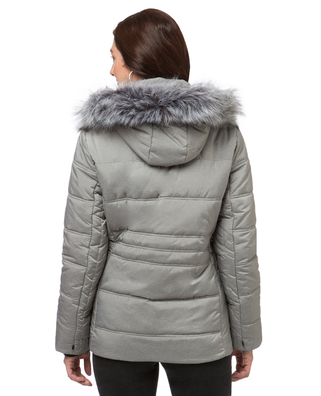 Women's silver quilted winter jacket