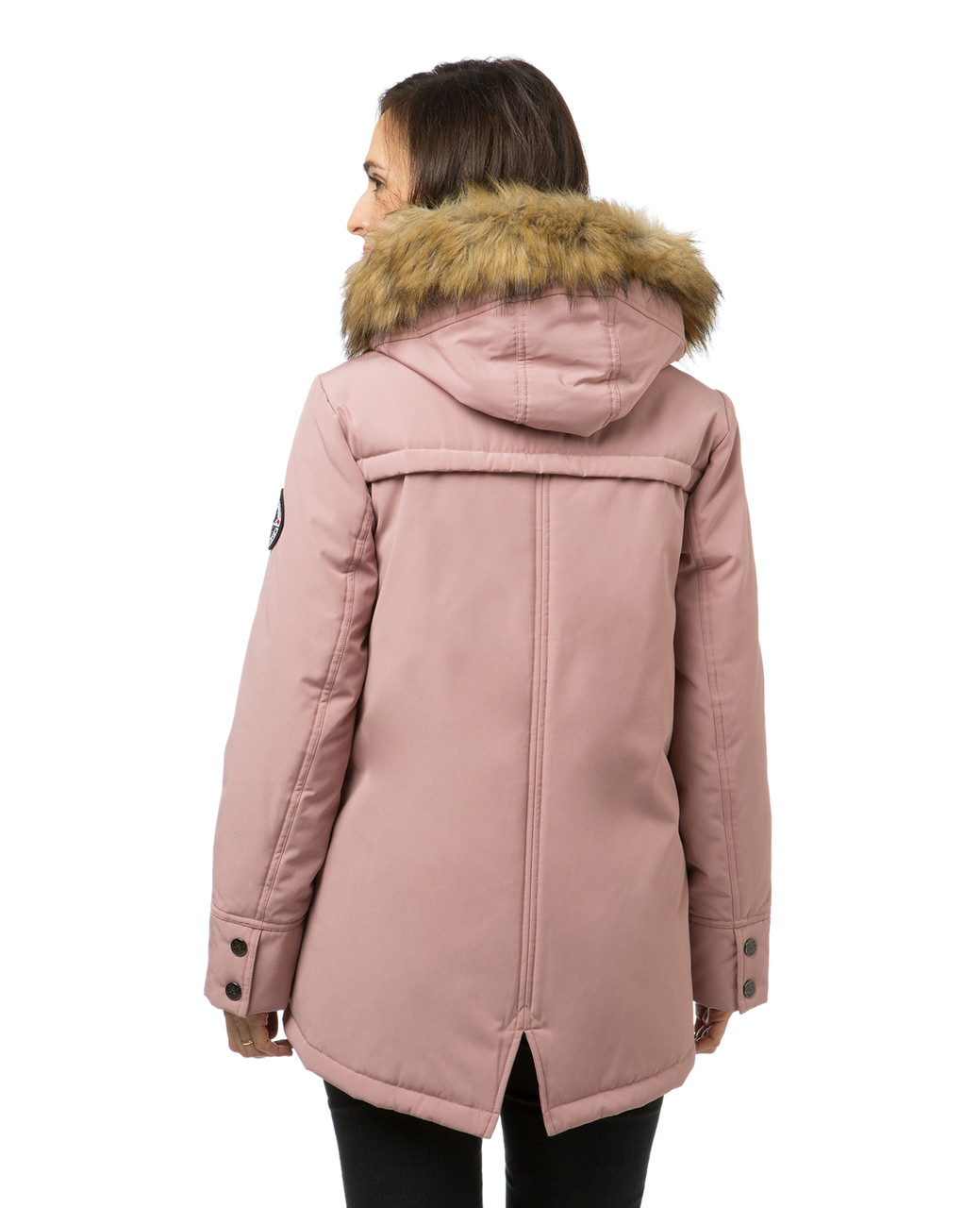Women's pink quilted winter jacket