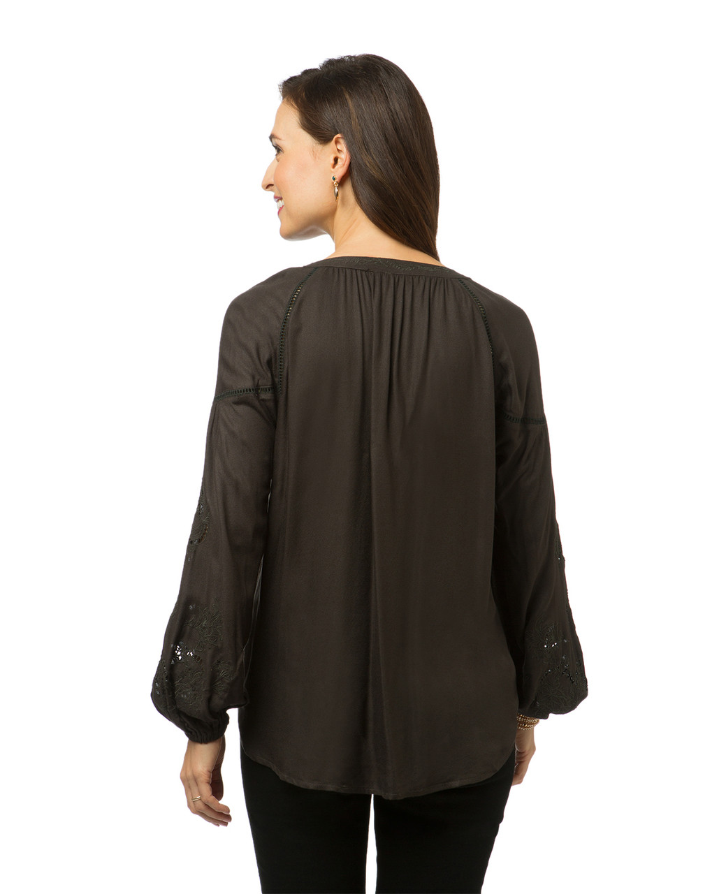 Women's embroidered peasant top