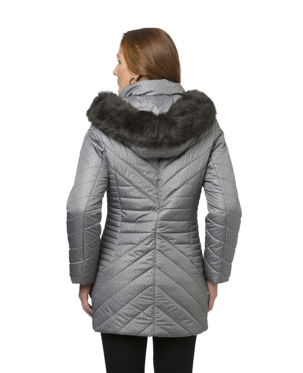 Women's grey quilted winter jacket