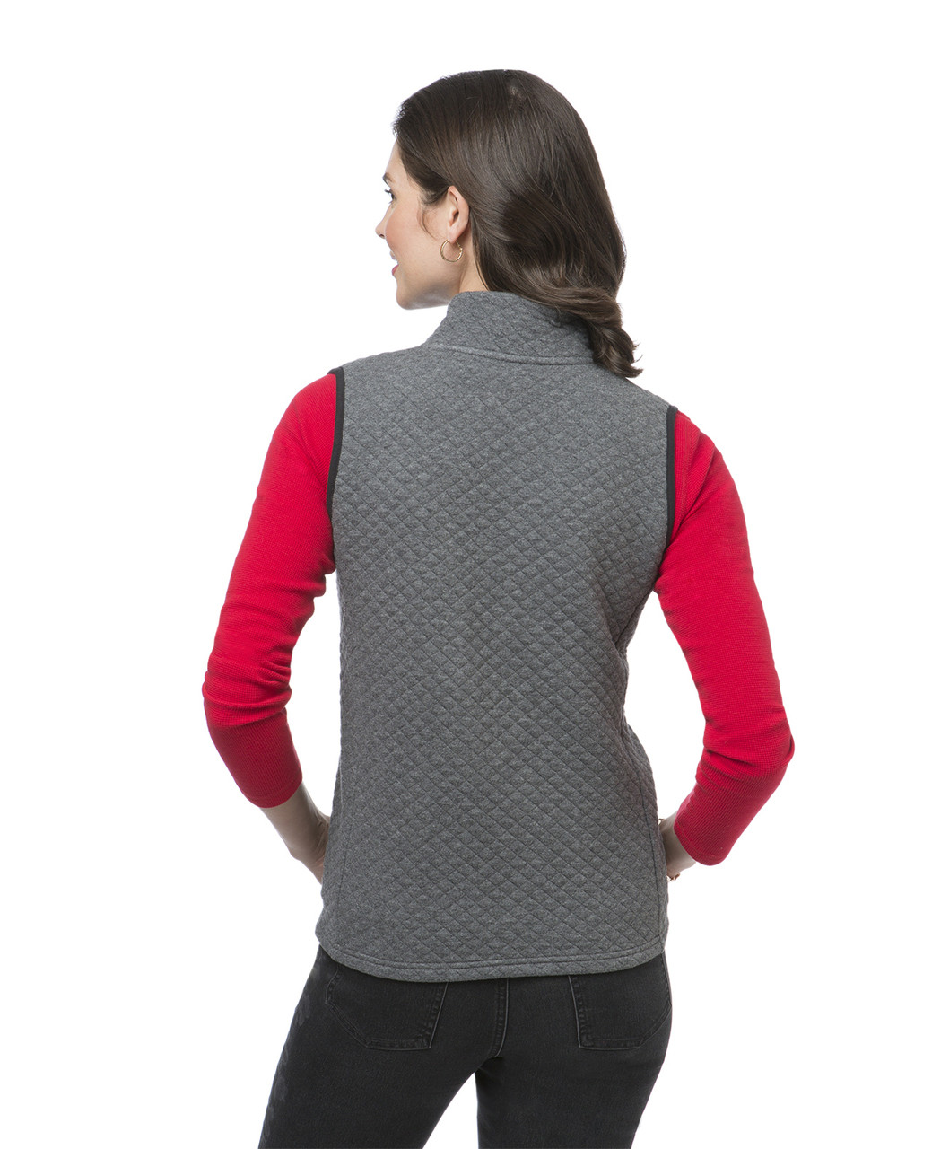 Women's grey quilted winter vest