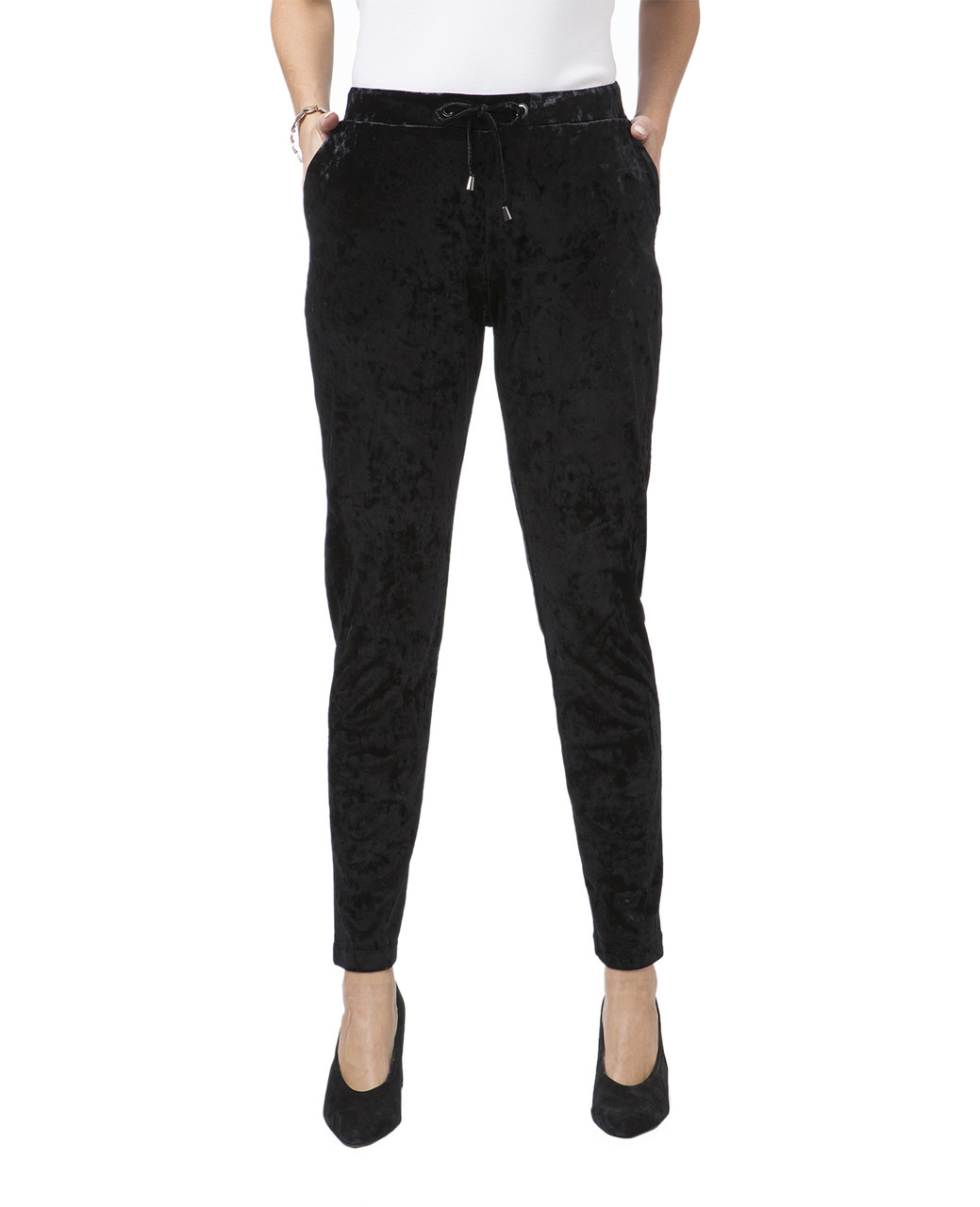 Women's black velour pants