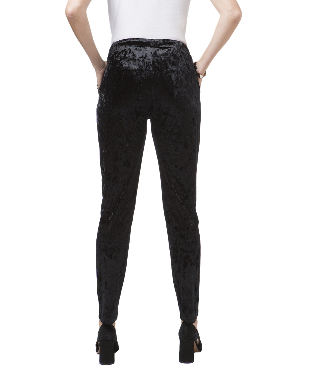 Women's black velour pants