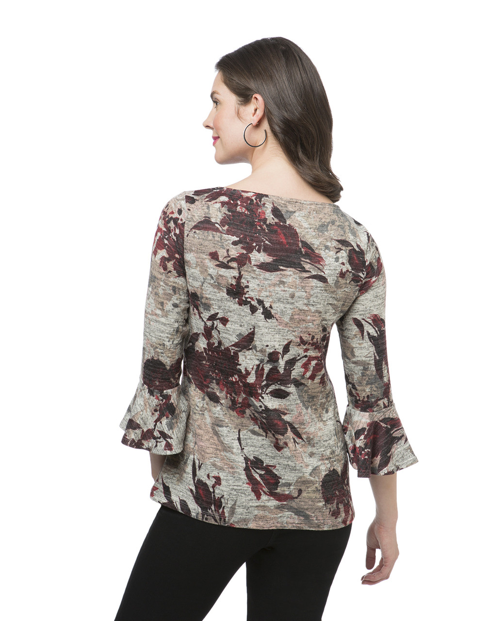 Women's flutter sleeve knit top