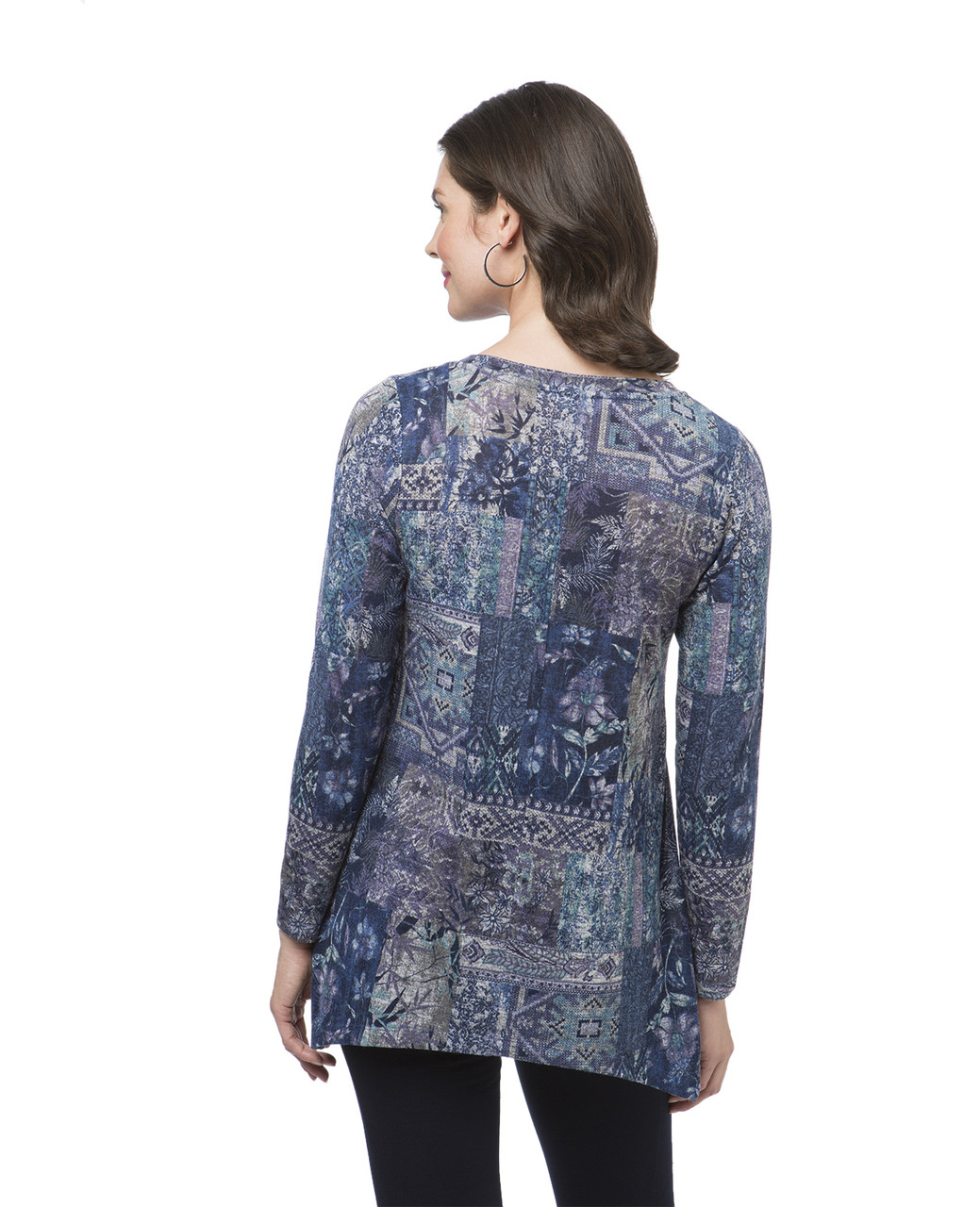 Women's sharkbite hem print top