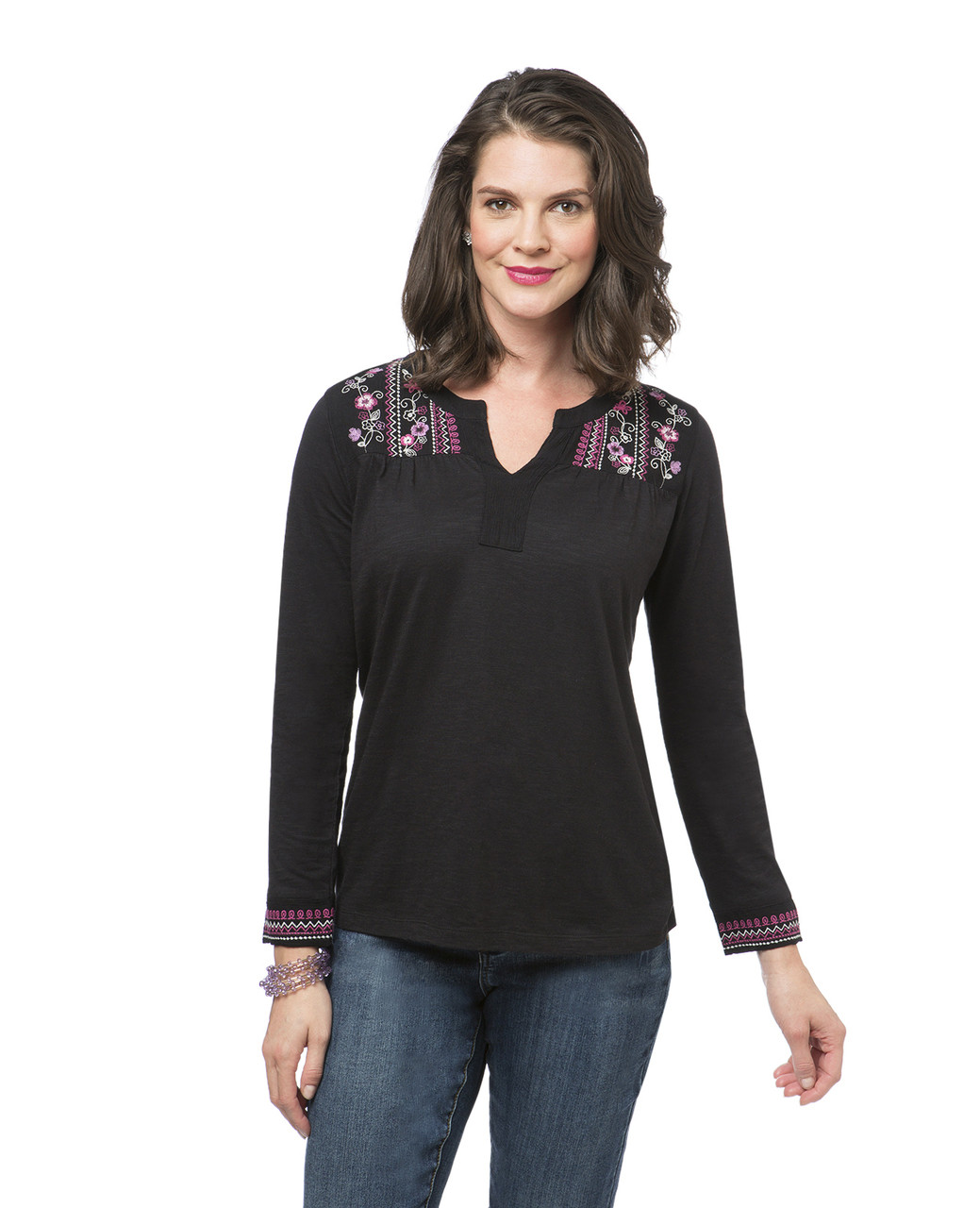 Women's petite peasant top
