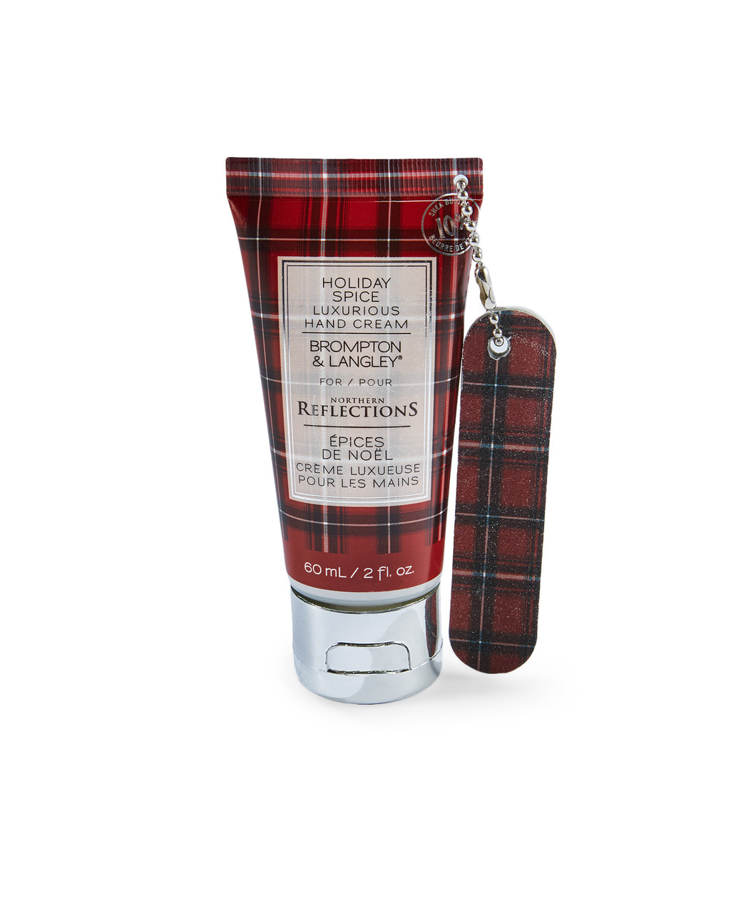 Holiday spice scented hand cream with nail file