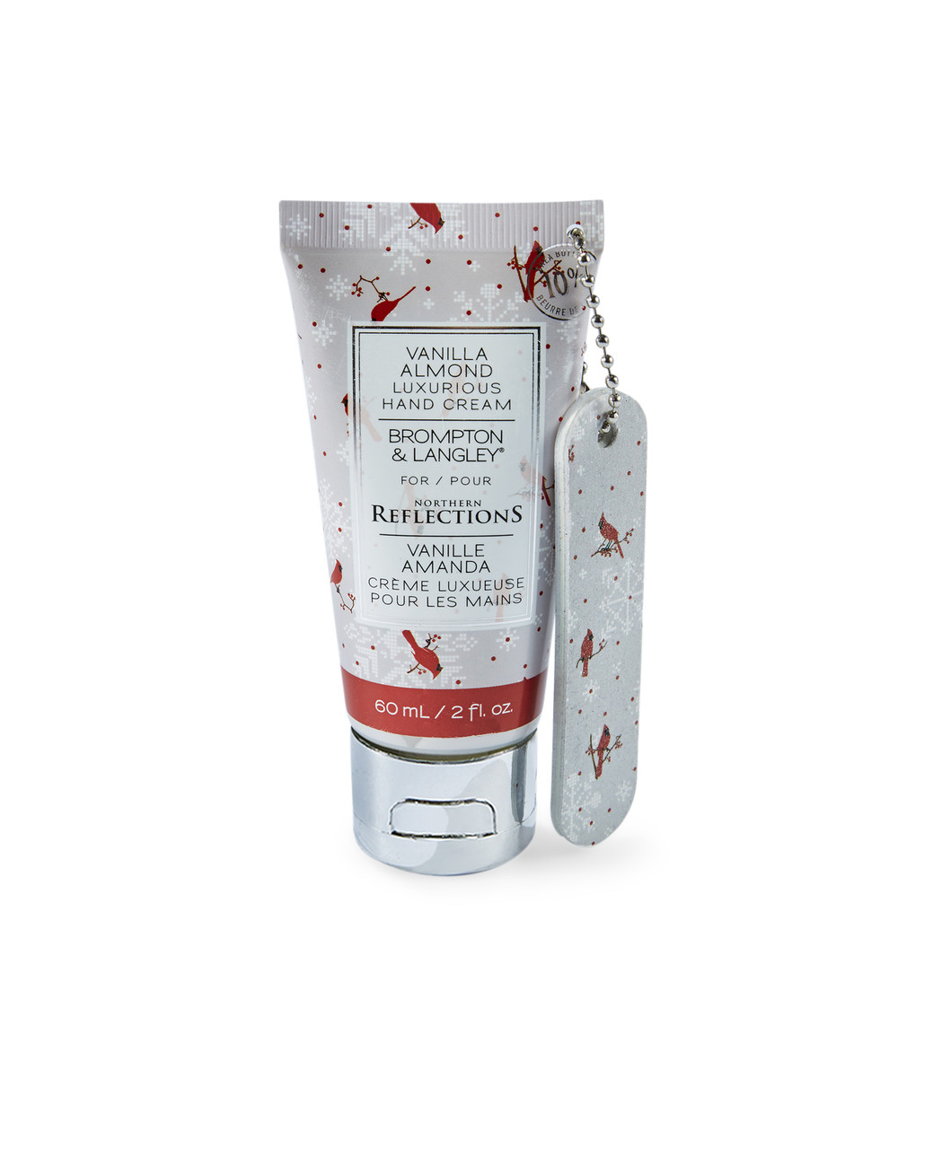 Vanilla almond scented hand cream with nail file