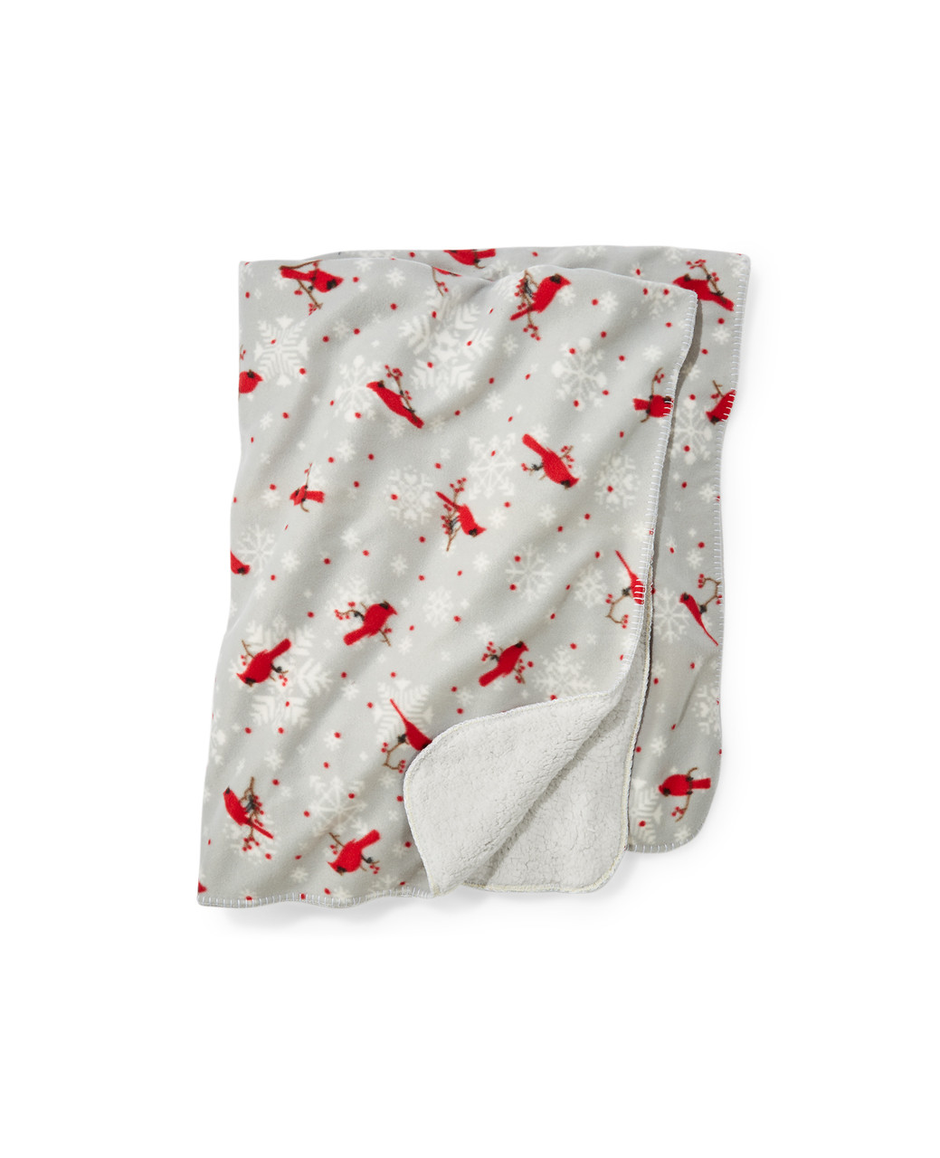 Grey holiday cardinal print blanket