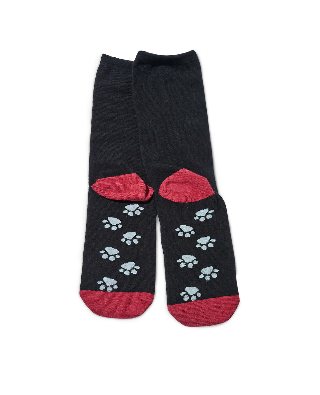 Women's black dog patterned crew socks