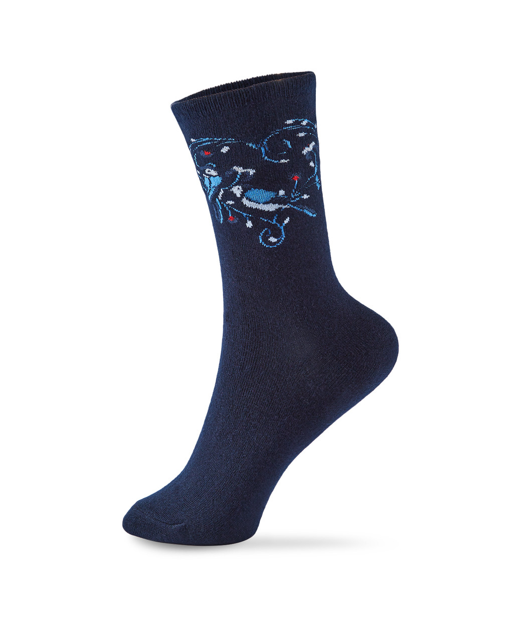 Women's navy blue jay bamboo crew socks