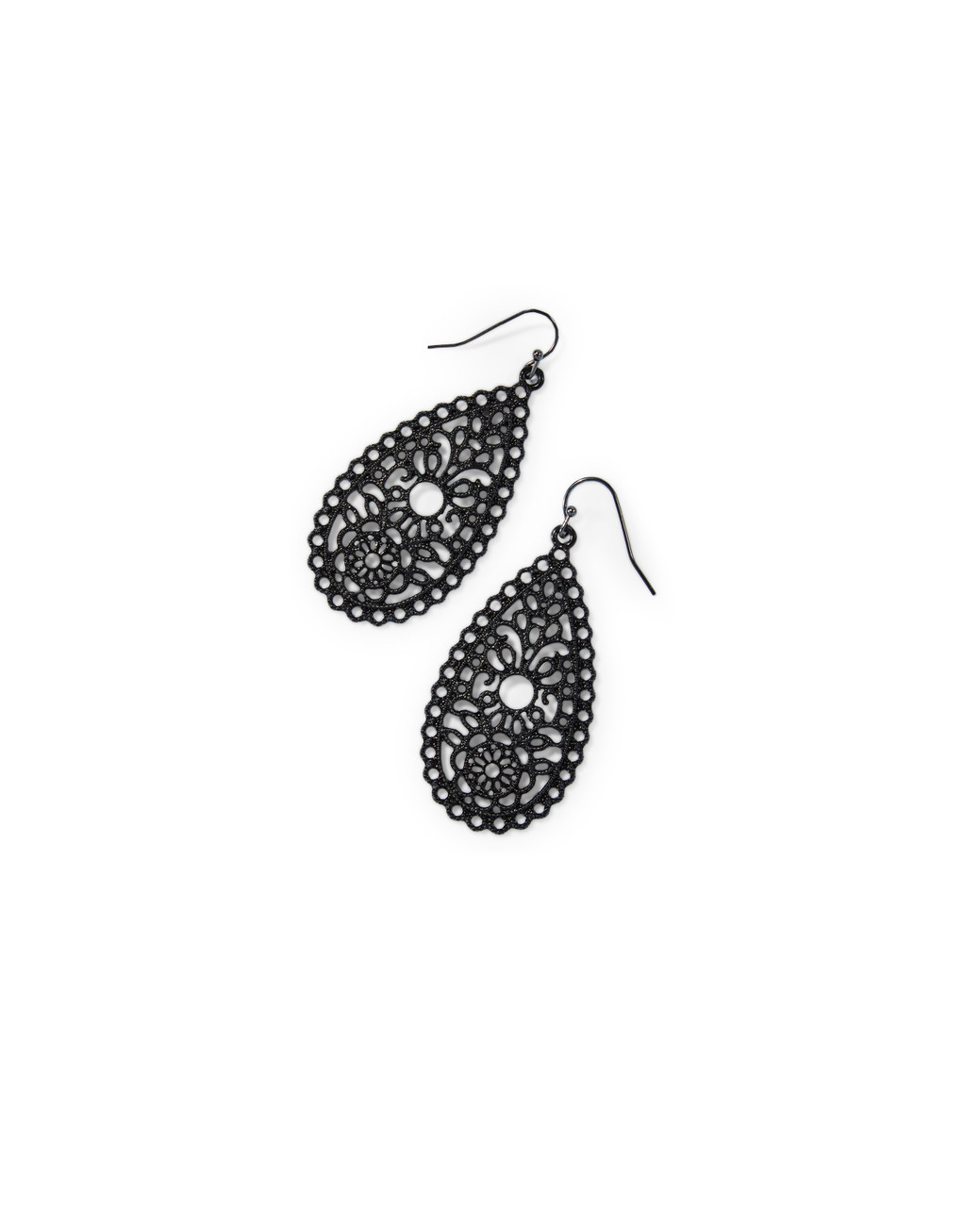 Filigree Teardrop Stamped Earrings