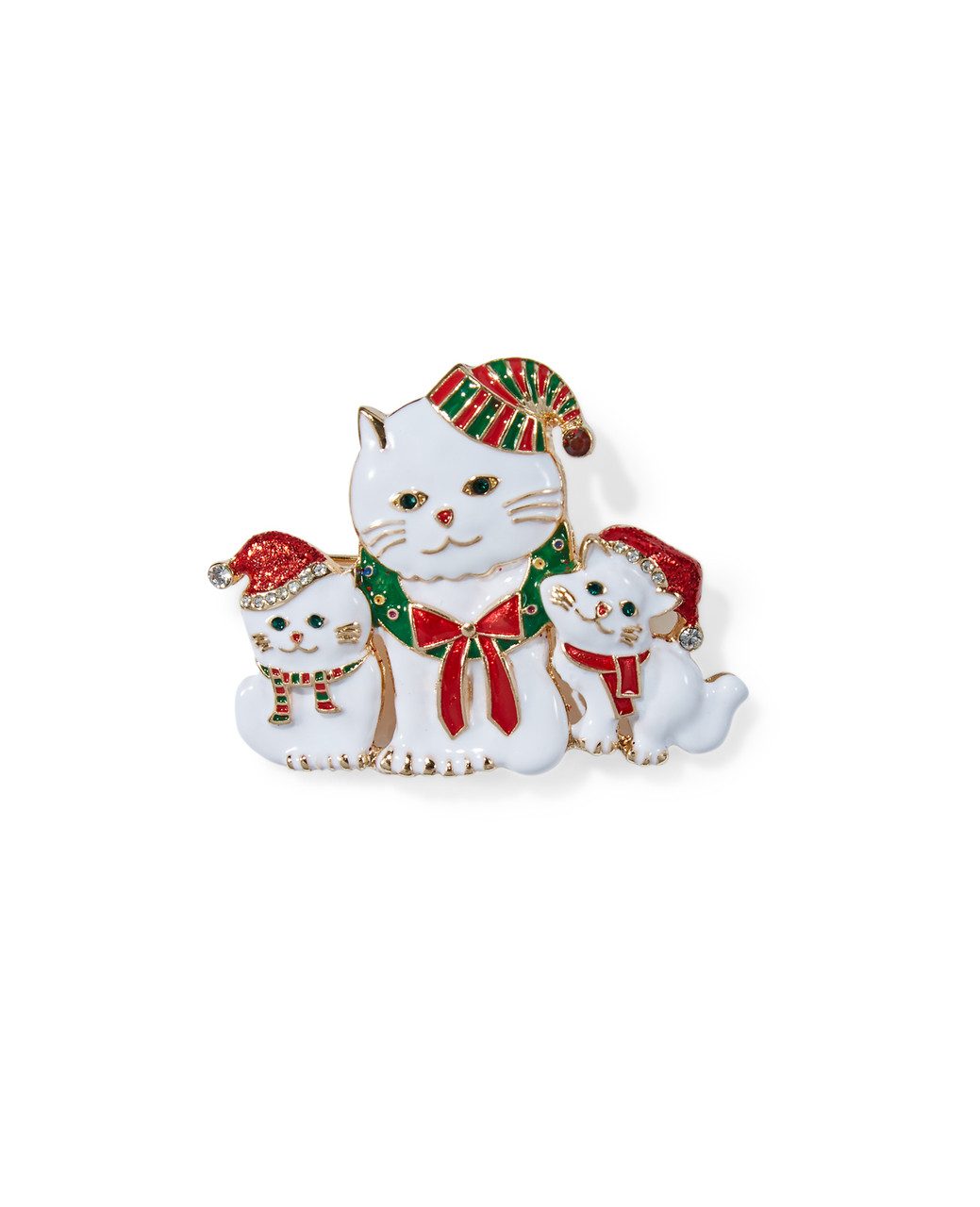 Women's cat festive brooch