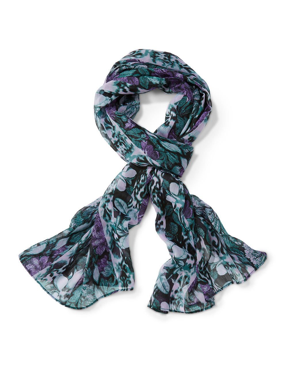 Women's black print scarf