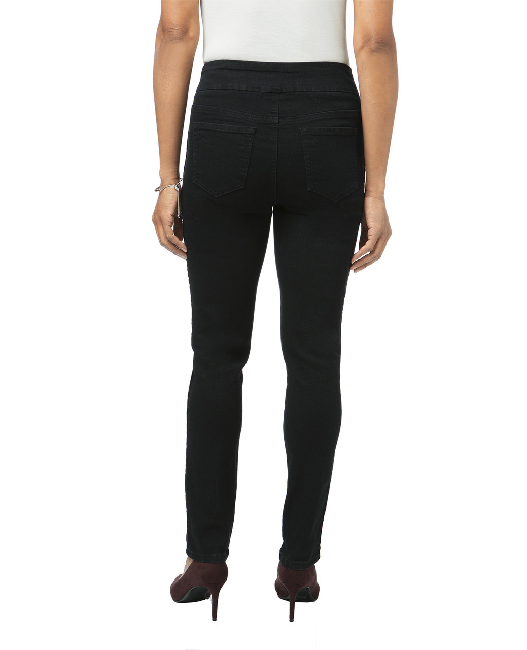 Women's black velvet stripe jegging