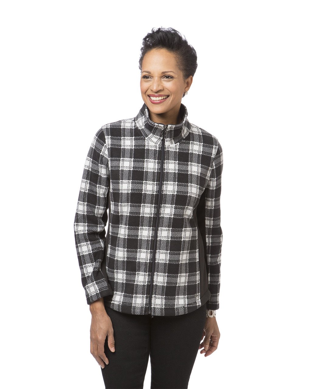 Women's black and white plaid jacket