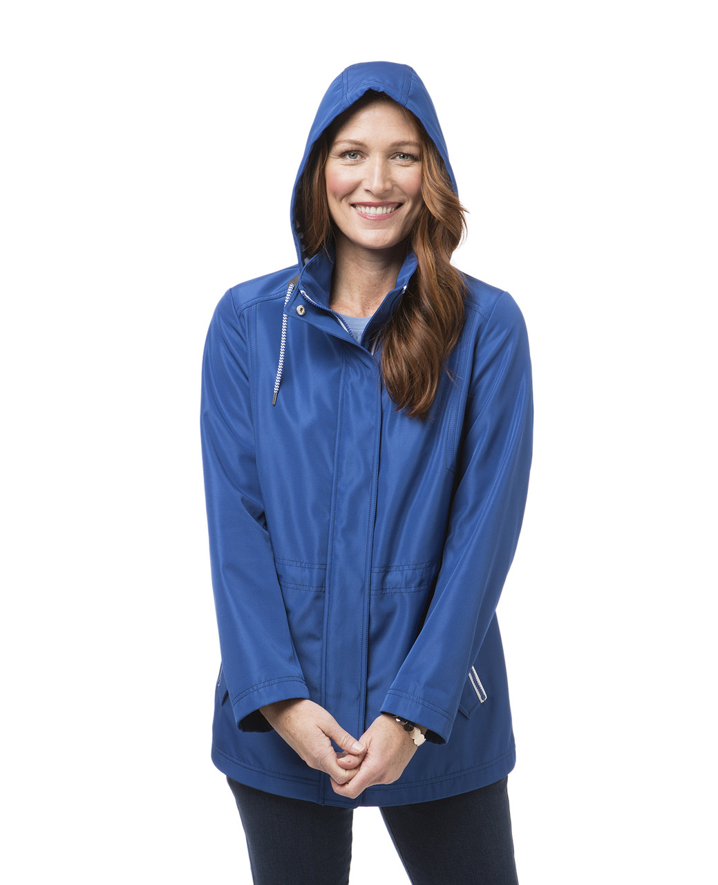 Women's blue anorak windbreaker jacket