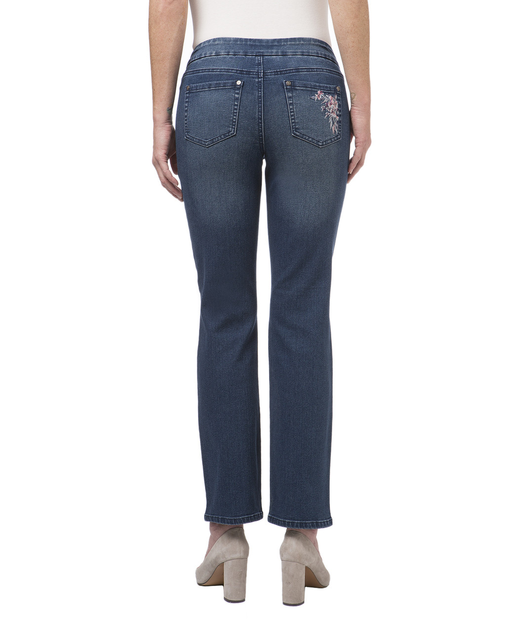 Women's embroidered stretch jeans