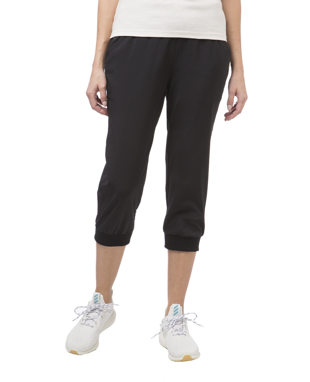 Women's black travel capri pants