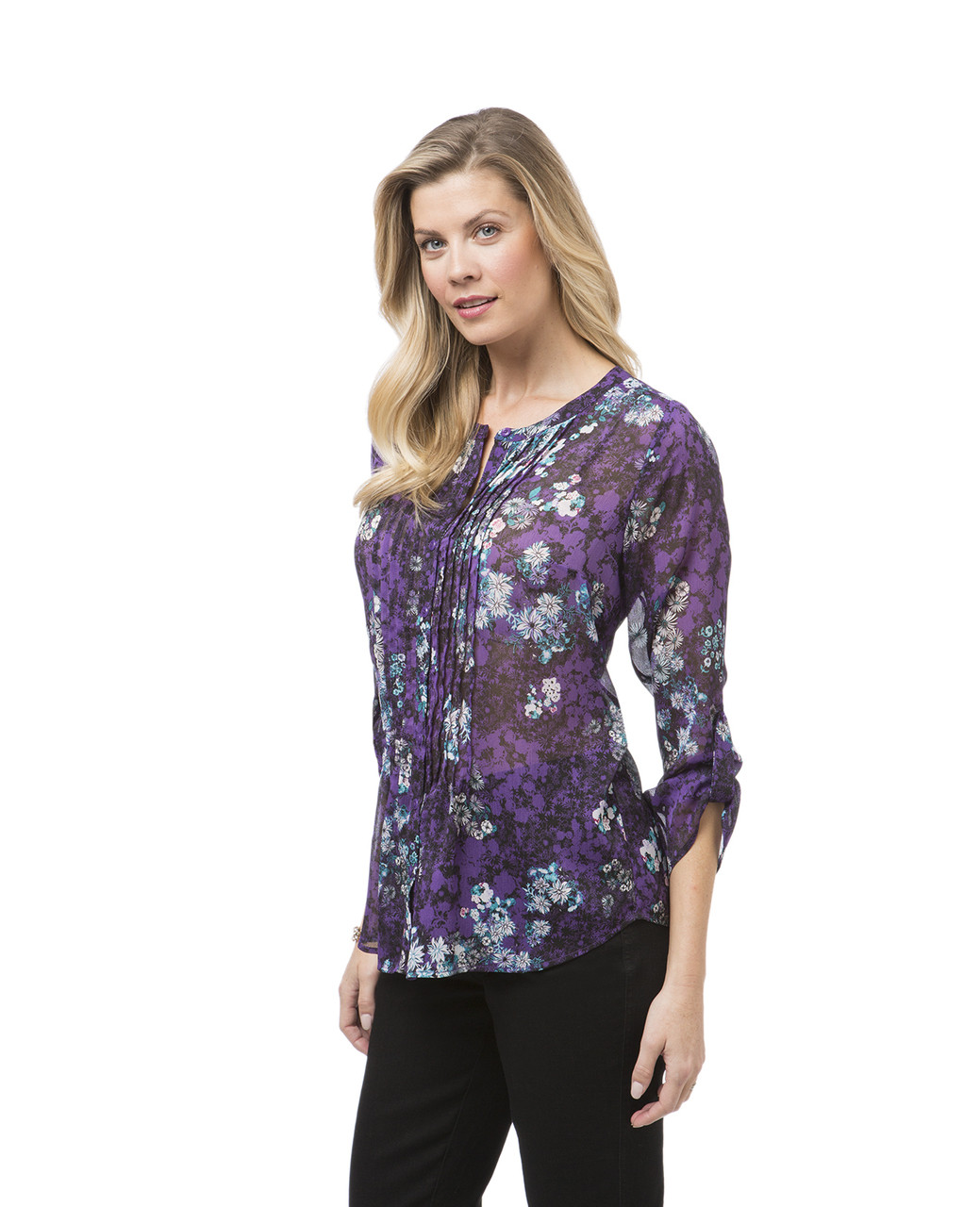 Women's floral button down shirt